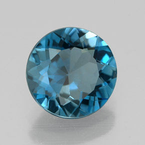 Topazio naturale blu da 2,04 ct, taglio rotondo, VVS