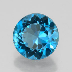 Topazio naturale blu da 2,16 ct, taglio rotondo, VVS