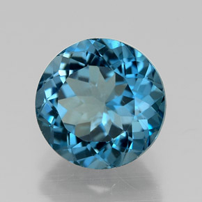 Topazio naturale blu da 2,40 ct, taglio rotondo, VVS
