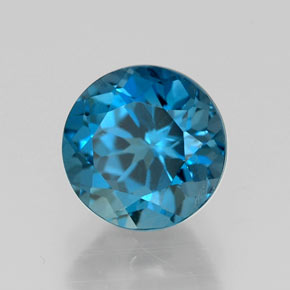 Topazio naturale blu da 1,84 ct, taglio rotondo, VS