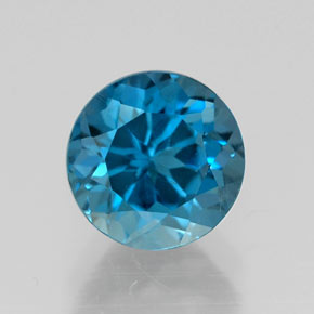 Topazio naturale blu da 1,84 ct, taglio rotondo, VS