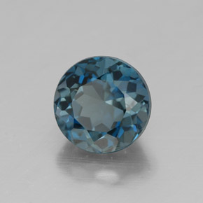 Topazio naturale blu da 2,10 ct, taglio rotondo, VS