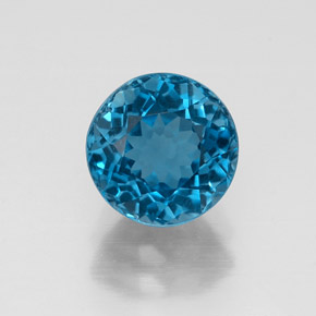 Topazio naturale blu da 1,97 ct, taglio rotondo, VS