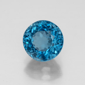Topazio naturale blu da 1,97 ct, taglio rotondo, VS