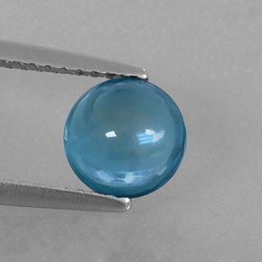 Topazio naturale blu da 1,49 ct, taglio rotondo, trasparente