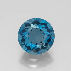Topazio naturale blu da 2,08 ct, taglio rotondo, VVS