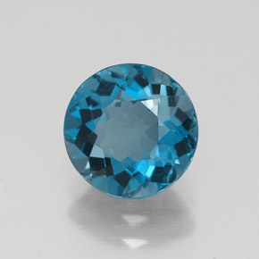 Topazio naturale blu da 2,08 ct, taglio rotondo, VVS
