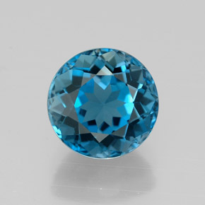 Topazio naturale blu da 2,65 ct, taglio rotondo, VVS