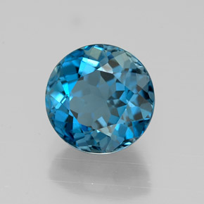 Topazio naturale blu da 2,65 ct, taglio rotondo, VVS