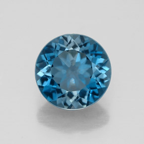 Topazio naturale blu da 2,10 ct, taglio rotondo, VVS