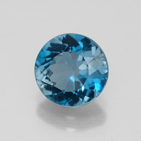 Topazio naturale blu da 2,10 ct, taglio rotondo, VVS