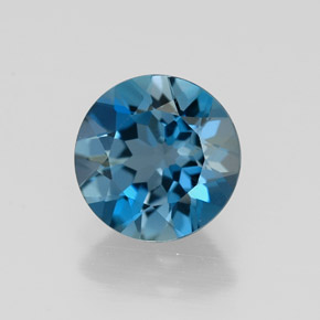 Topazio naturale blu da 2,04 ct, taglio rotondo, VVS-VS