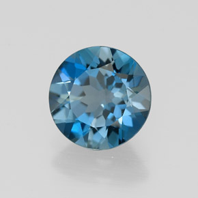 Topazio naturale blu da 2,04 ct, taglio rotondo, VVS-VS