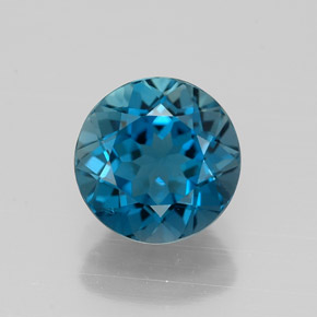Topazio naturale blu da 2,25 ct, taglio rotondo, VVS-VS