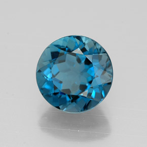 Topazio naturale blu da 2,25 ct, taglio rotondo, VVS-VS