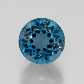 Topazio naturale blu da 2,99 ct, taglio rotondo, VVS-VS