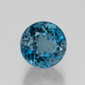 Topazio naturale blu da 2,99 ct, taglio rotondo, VVS-VS