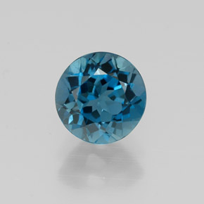 Topazio naturale blu da 1,47 ct, taglio rotondo, VVS-VS