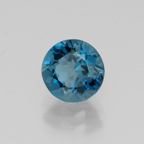 Topazio naturale blu da 1,47 ct, taglio rotondo, VVS-VS