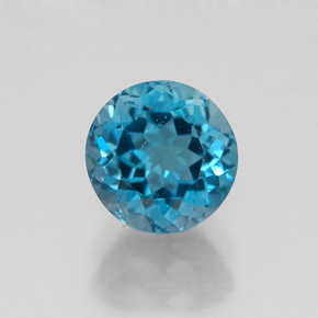 Topazio naturale blu da 1,88 ct, taglio rotondo, VS