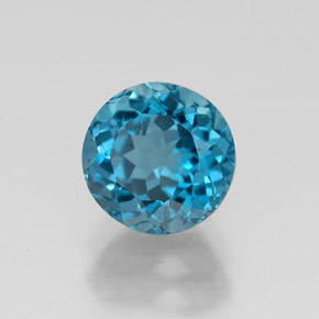 Topazio naturale blu da 1,88 ct, taglio rotondo, VS