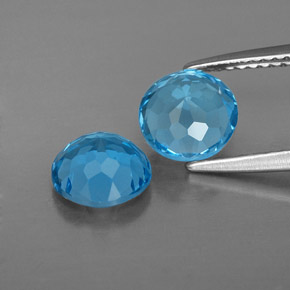 Topazio naturale blu da  ct, taglio rotondo, VVS-VS