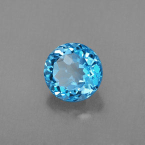 Topazio naturale blu da 1,83 ct, taglio rotondo, VS