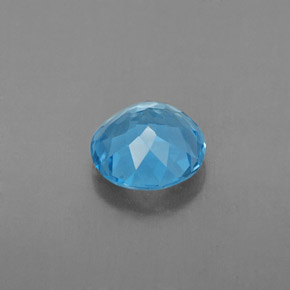 Topazio naturale blu da 1,64 ct, taglio rotondo, VVS