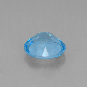 Topazio naturale blu da 1,37 ct, taglio rotondo, VVS-VS