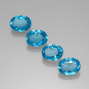 Topazio naturale blu da 5,89 ct, taglio ovale, VVS