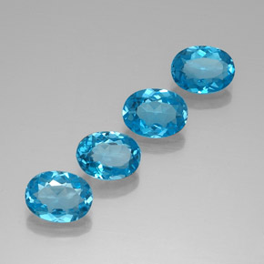 Topazio naturale blu da 5,89 ct, taglio ovale, VVS