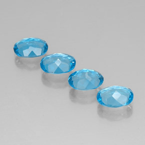 Topazio naturale blu da 5,89 ct, taglio ovale, VVS
