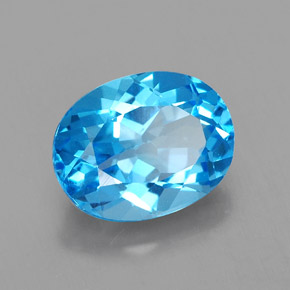 Topazio naturale blu da 2,51 ct, taglio ovale, VVS