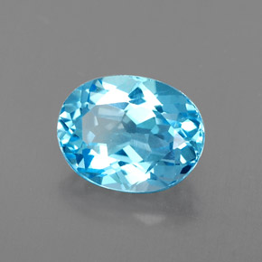 Topazio naturale blu da 2,51 ct, taglio ovale, VVS