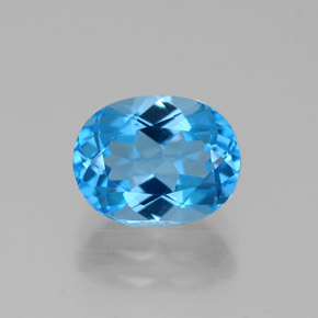 Topazio naturale blu da 2,71 ct, taglio ovale, VVS