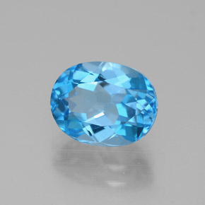Topazio naturale blu da 2,71 ct, taglio ovale, VVS