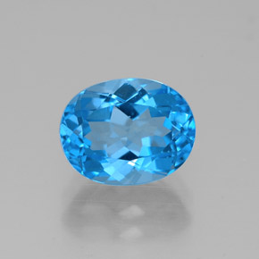 Topazio naturale blu da 2,69 ct, taglio ovale, VVS