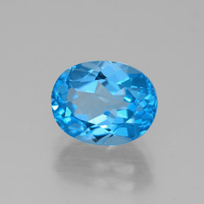 Topazio naturale blu da 2,69 ct, taglio ovale, VVS
