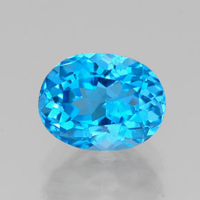 Topazio naturale blu da 1,79 ct, taglio ovale, VVS-VS
