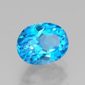 Topazio naturale blu da 1,79 ct, taglio ovale, VVS-VS