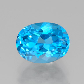 Topazio naturale blu da 1,80 ct, taglio ovale, VVS