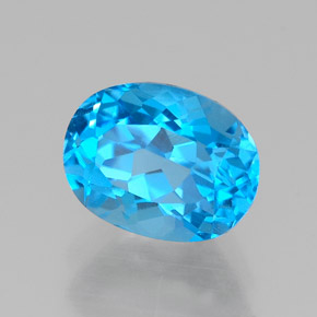 Topazio naturale blu da 1,80 ct, taglio ovale, VVS