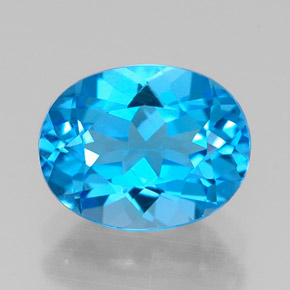 Topazio naturale blu da 2,41 ct, taglio ovale, VVS