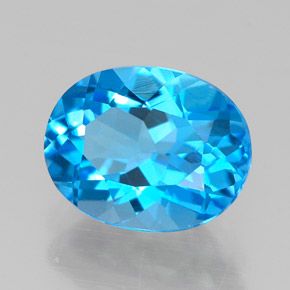 Topazio naturale blu da 2,41 ct, taglio ovale, VVS