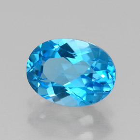 Topazio naturale blu da 1,53 ct, taglio ovale, VVS
