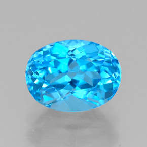 Topazio naturale blu da 1,95 ct, taglio ovale, VVS