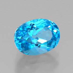 Topazio naturale blu da 1,95 ct, taglio ovale, VVS