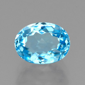 Topazio naturale blu da 2,02 ct, taglio ovale, VVS