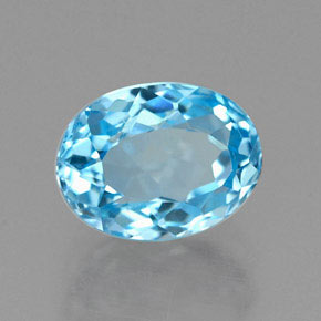 Topazio naturale blu da 2,02 ct, taglio ovale, VVS