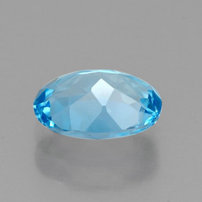 Topazio naturale blu da 1,47 ct, taglio ovale, VVS